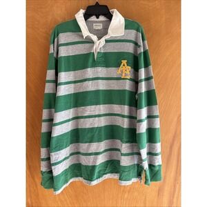 American Eagle Men's XL Long Sleeve Rugby Striped Polo Shirt Preppy Classic 90's